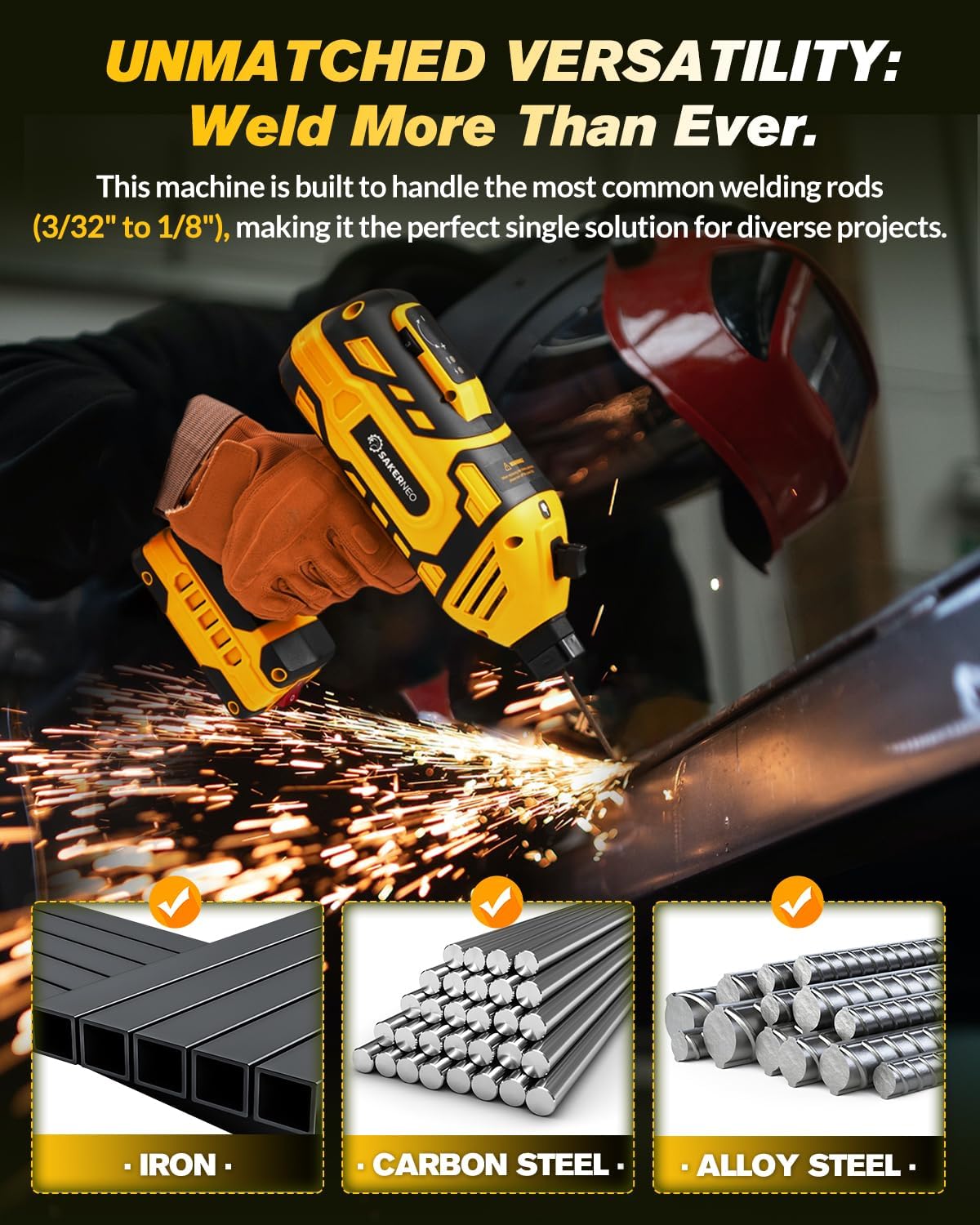 Thumbnail 2 de SakerNeo Compact Handheld Welding Machine 220V IGBT Inverter (20–120A) for Stick Electrodes