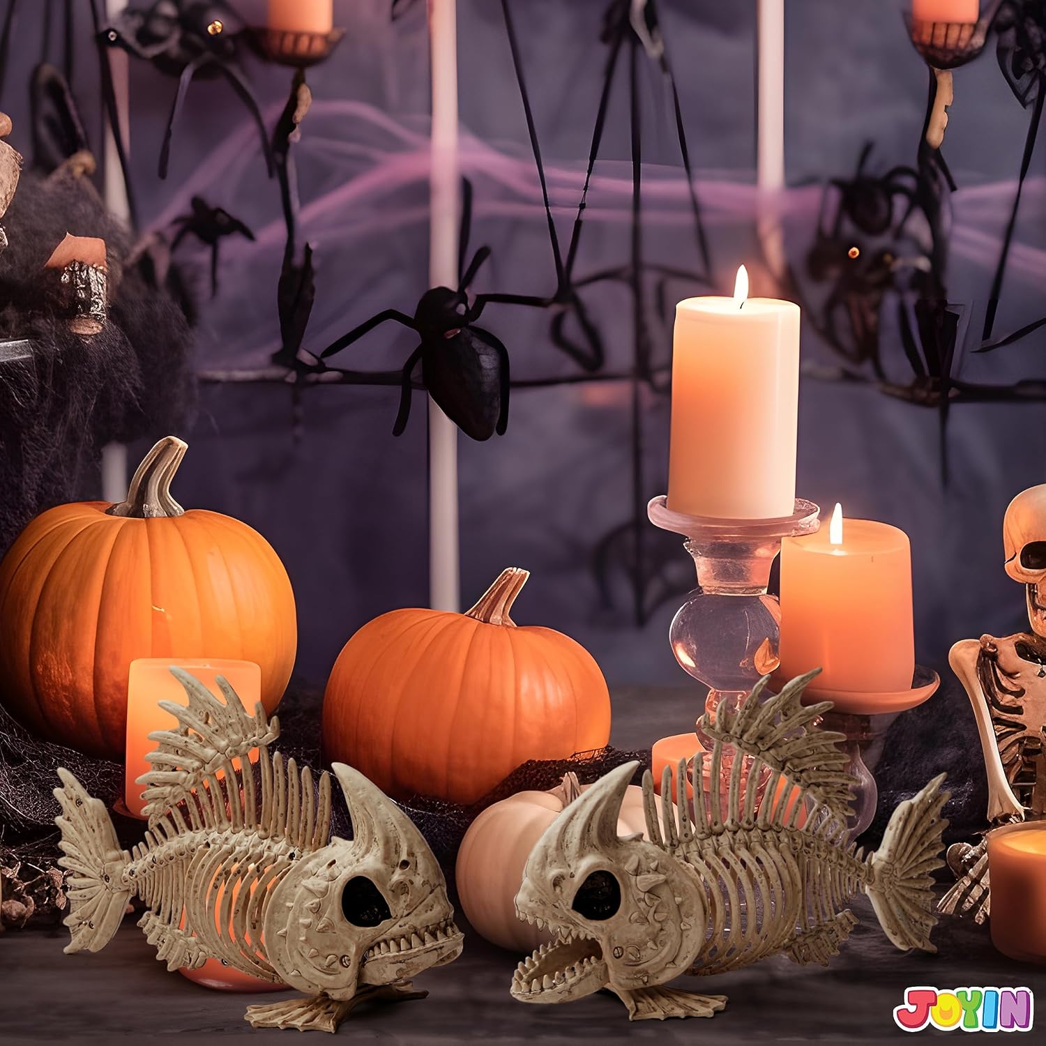 Detalle 1 de JOYIN 15521 Posable Fish Skeleton Decorations, 9.5-Inch, 2-Piece Set