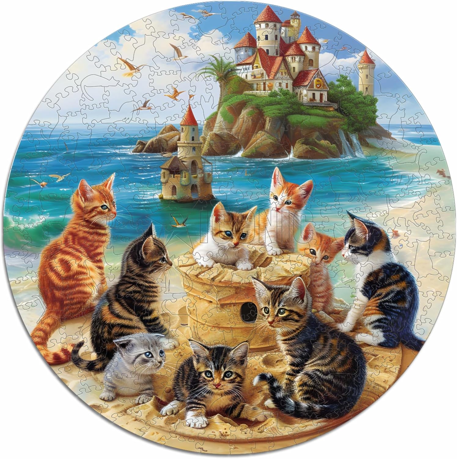 Thumbnail 3 de Iconic Puzzles „Kittens at the Seaside“ – nachhaltiges Holzpuzzle (S, 200 Teile)