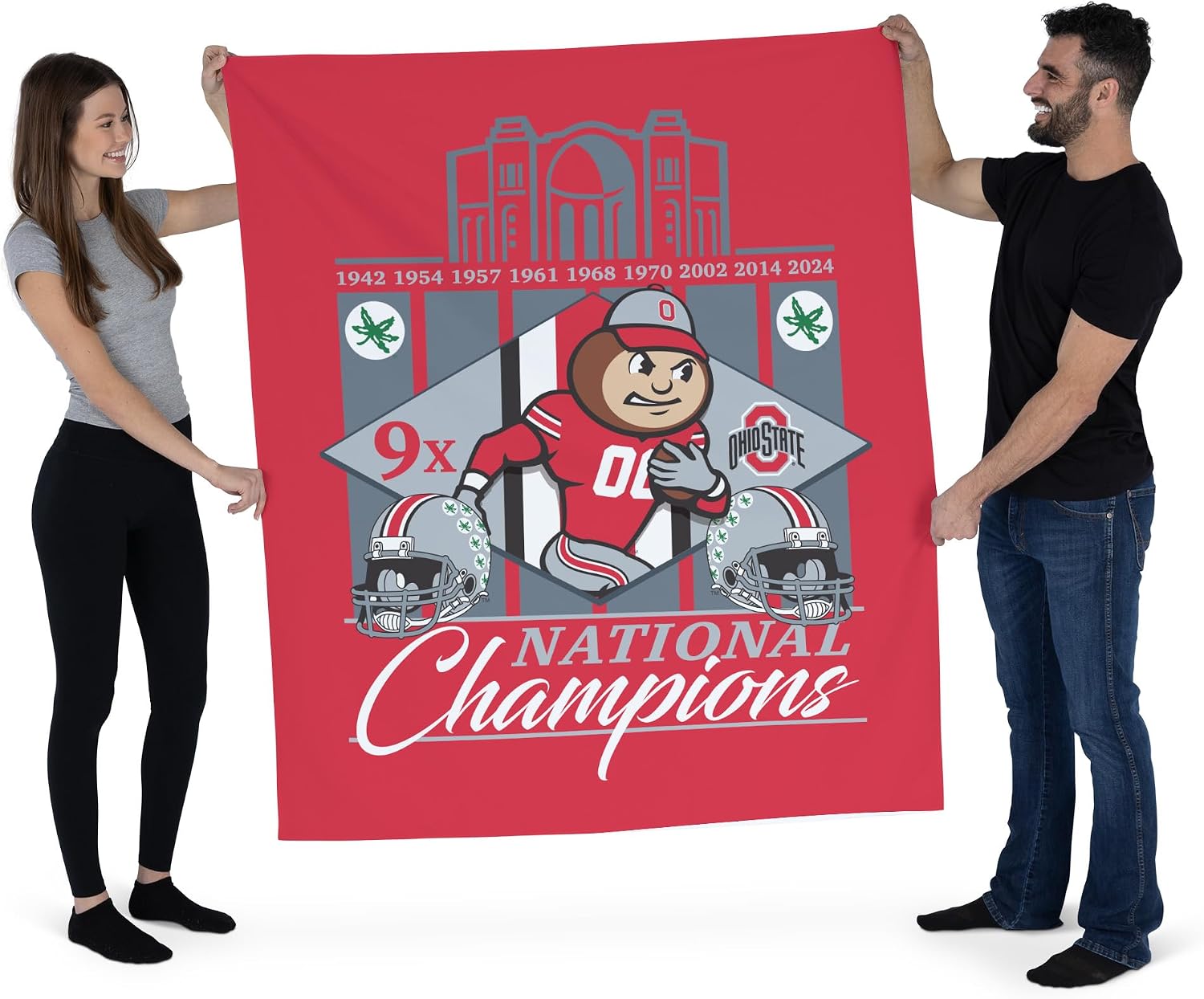 Detalle 2 de Northwest 2024 NCAA College Football National Champions Ohio State Buckeyes Wall Hanging Tapestry (34 x 40 in)