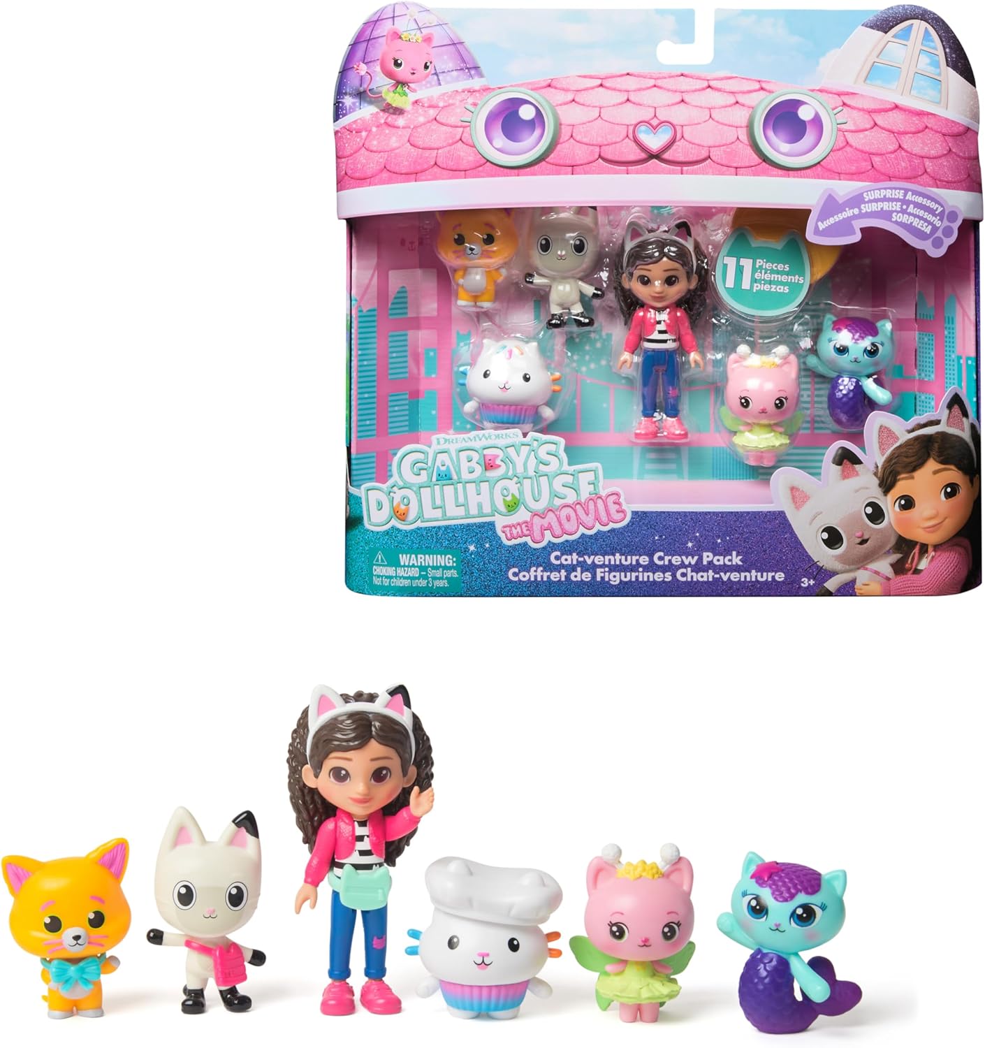 Detalle de Coffret cadeau Gabby et la Maison Magique Le Film – Gabby Dollhouse (6 figurines + 5 accessoires)