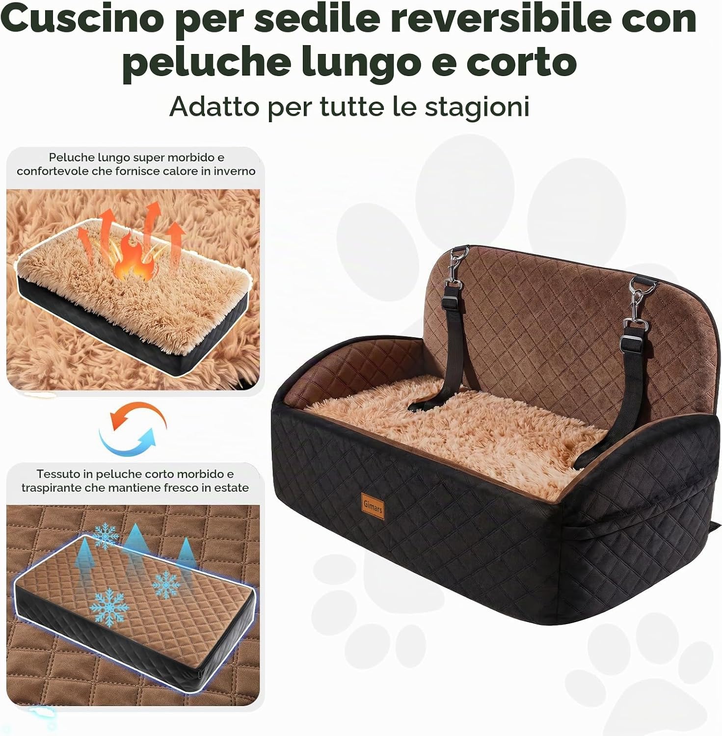 Thumbnail 4 de Gimars Seggiolino auto reversibile per cani fino a 27 kg: comfort, sicurezza e versatilità
