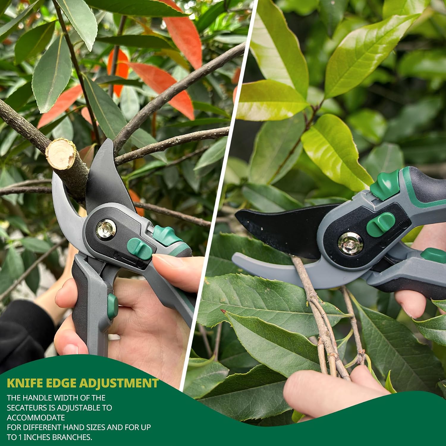 Thumbnail 5 de T TOVIA Garden Secateurs Heavy Duty: Ergonomic Bypass Pruning Shears with Adjustable Grip and SK5 Steel Blades