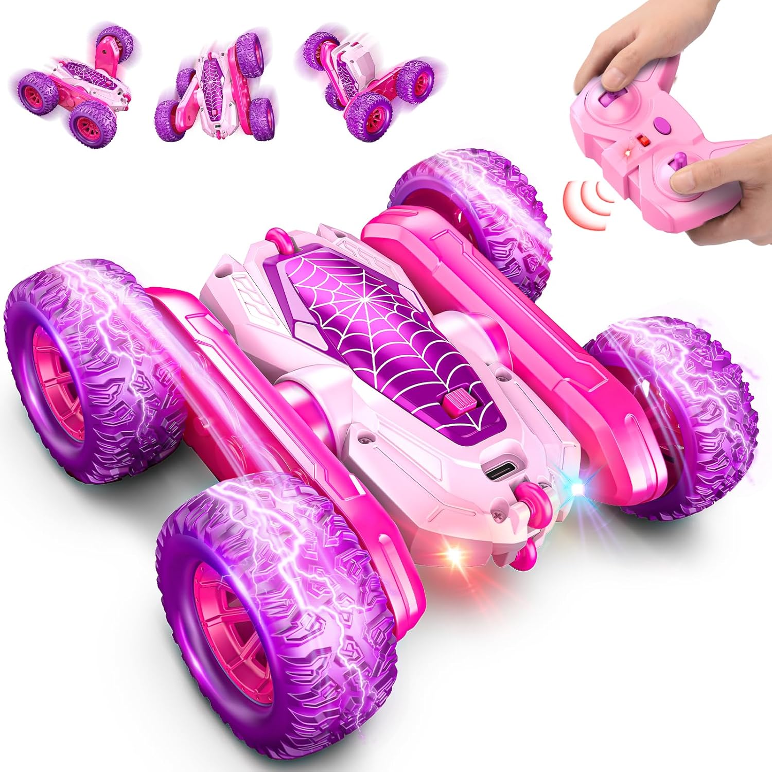 Detalle de Dreamlandia 360° Flips Remote Control Cars for Kids (4–10) – Dual‑Sided Stunt Car with LED Lights
