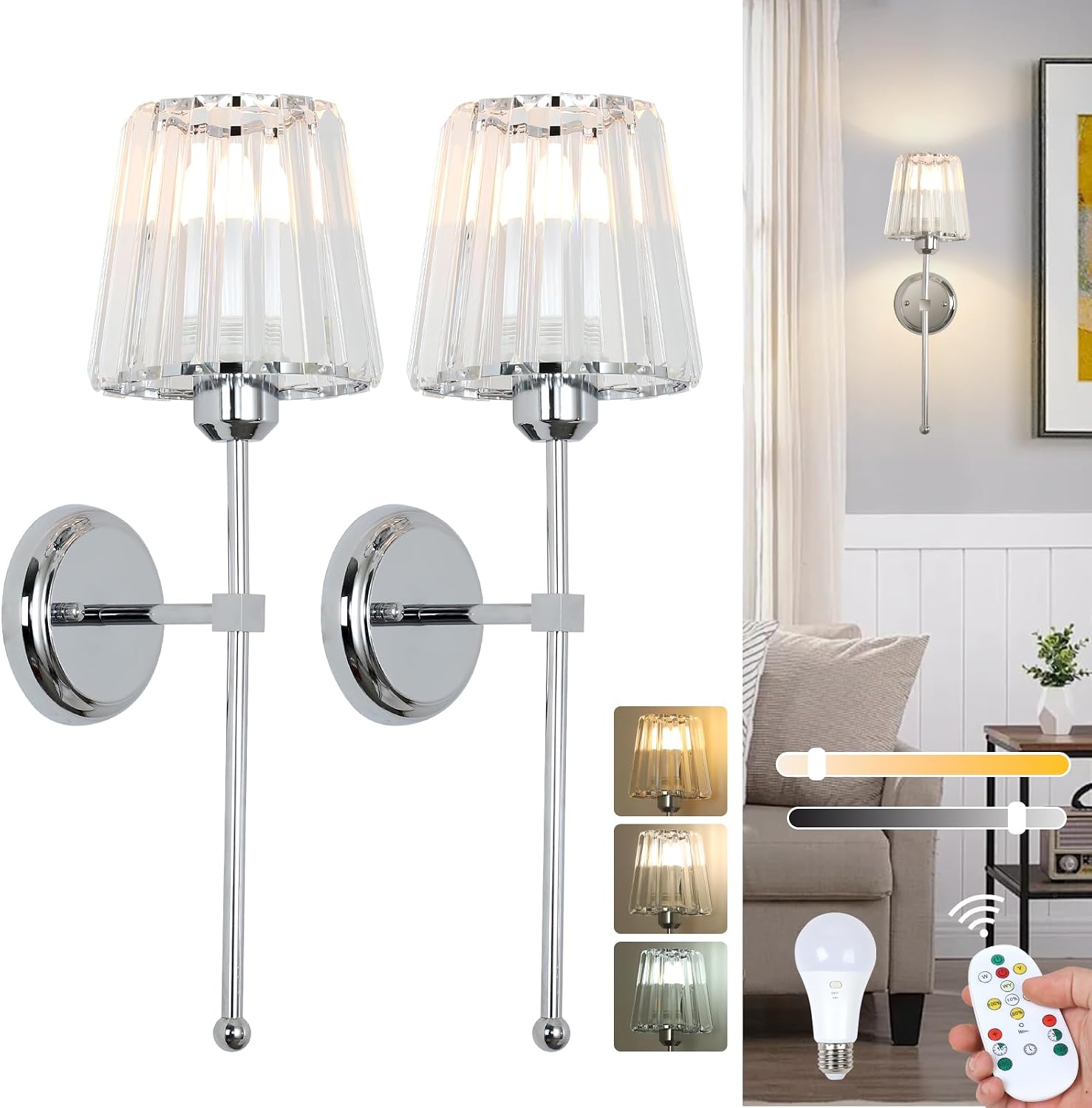 Detalle de Stepeak Battery Operated Wall Lights Set 2