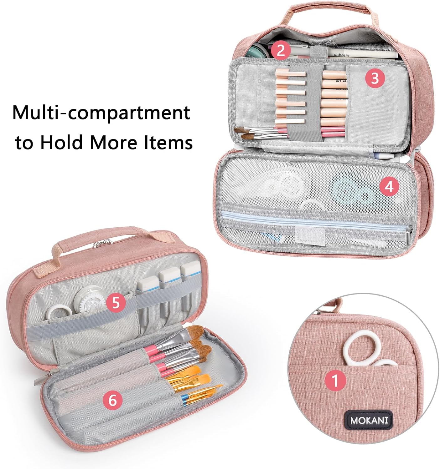 Thumbnail 4 de MOKANI Large Pencil Case 1L — pink pouch ✏️
