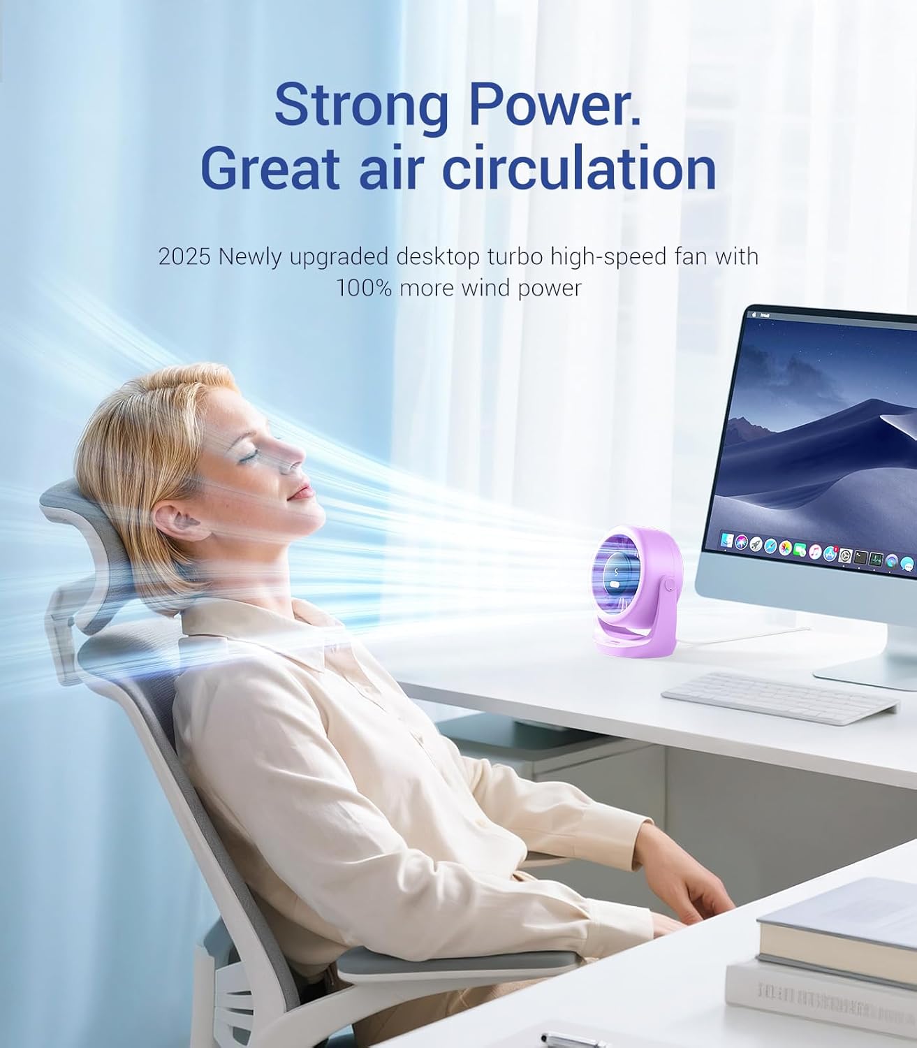Detalle de Diveblues TurboBreeze 5” Portable USB Desk Fan