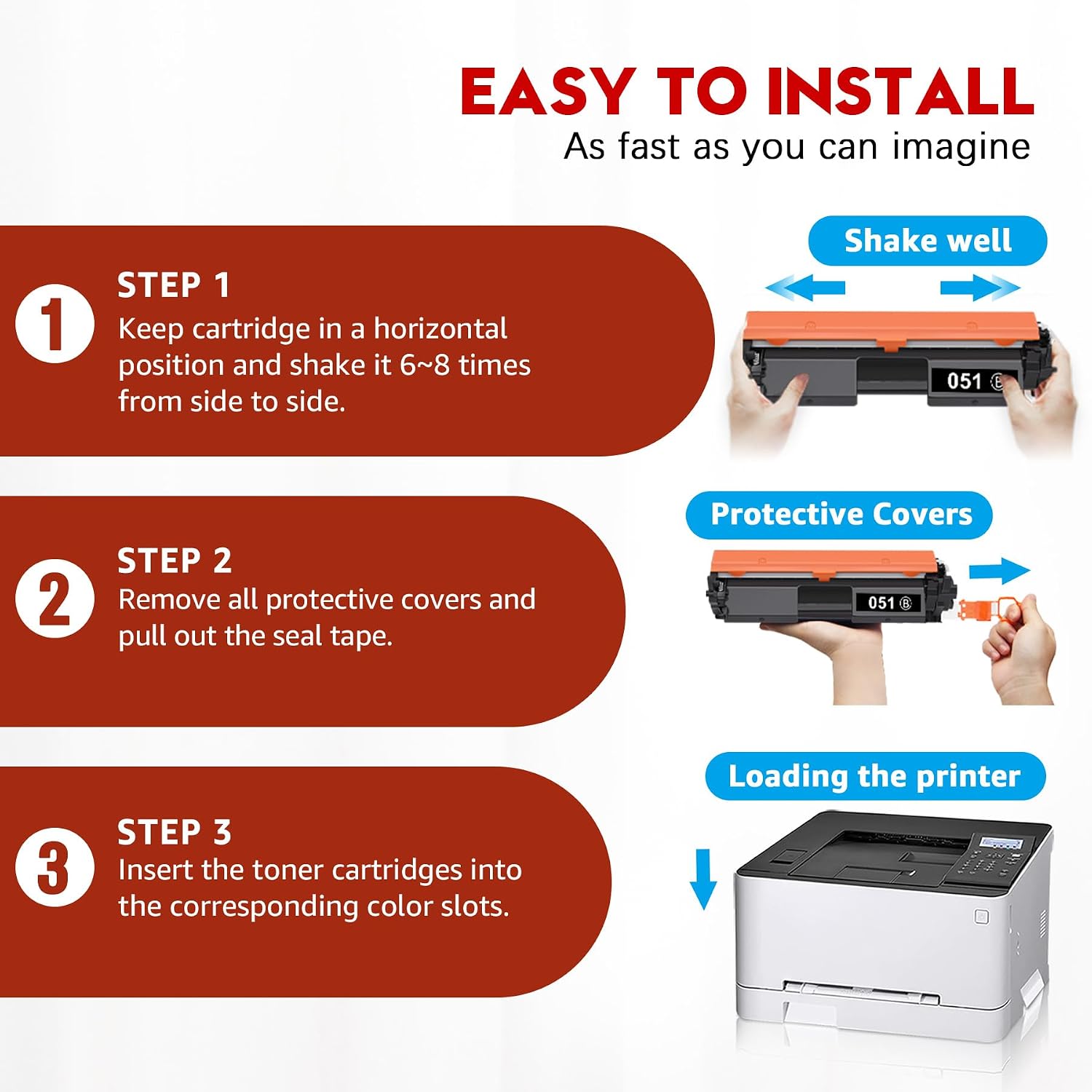 Detalle 2 de Toner Kingdom 051 2black Black Toner Cartridges, 2-Pack for Canon Printers