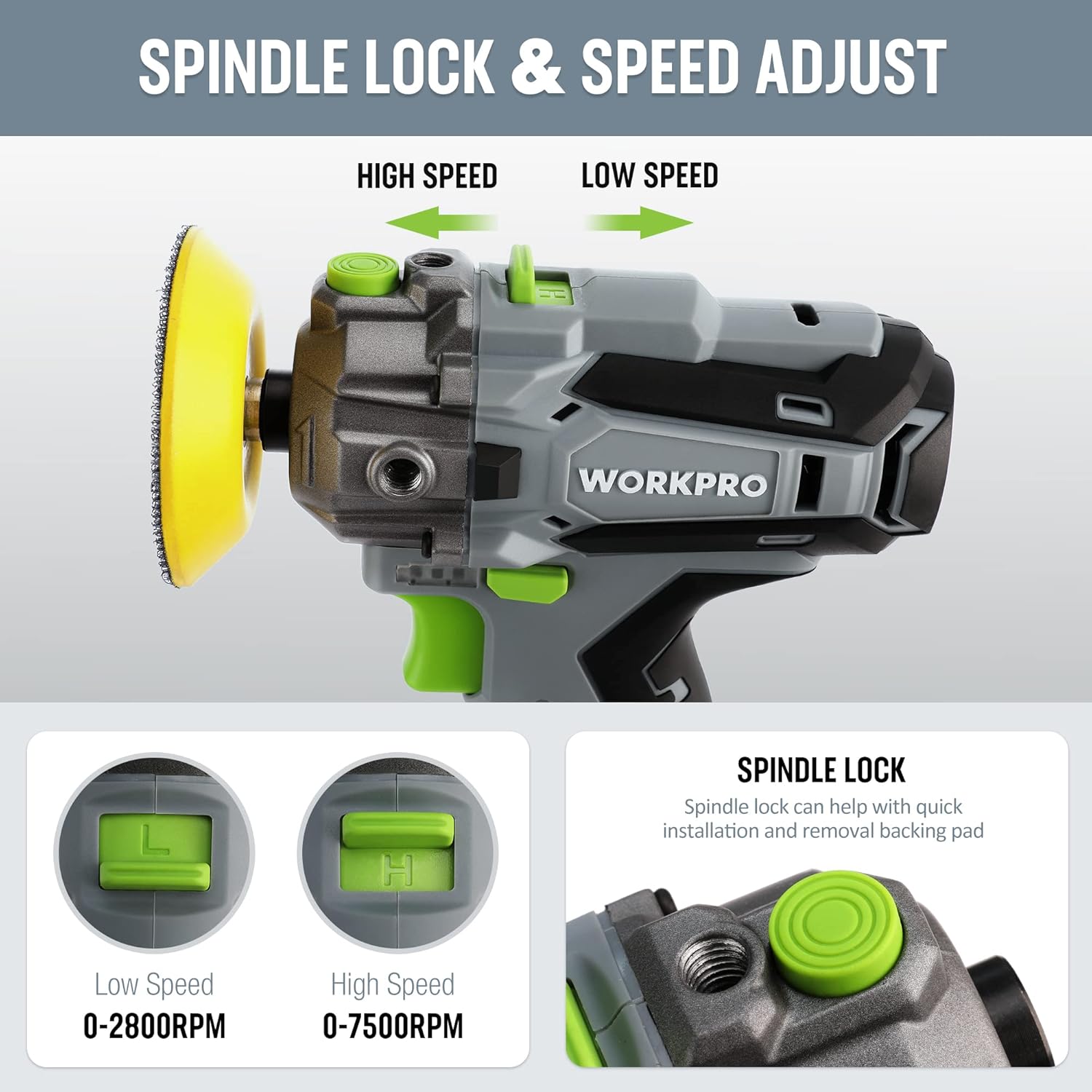 Detalle de WORKPRO 12V Cordless Mini Polisher