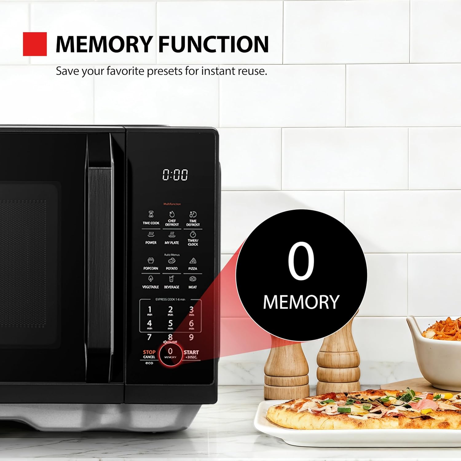 Thumbnail 6 de Toshiba 800W Flatbed Microwave with 23L Capacity (MW3-EM23PFF(BK))