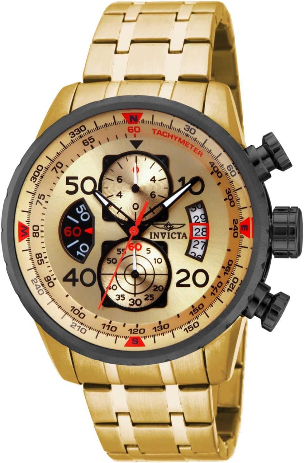 Thumbnail 4 de Invicta Aviator Homme – Montre quartz en acier inoxydable, cadran noir, 10 bars, 2 ans de garantie
