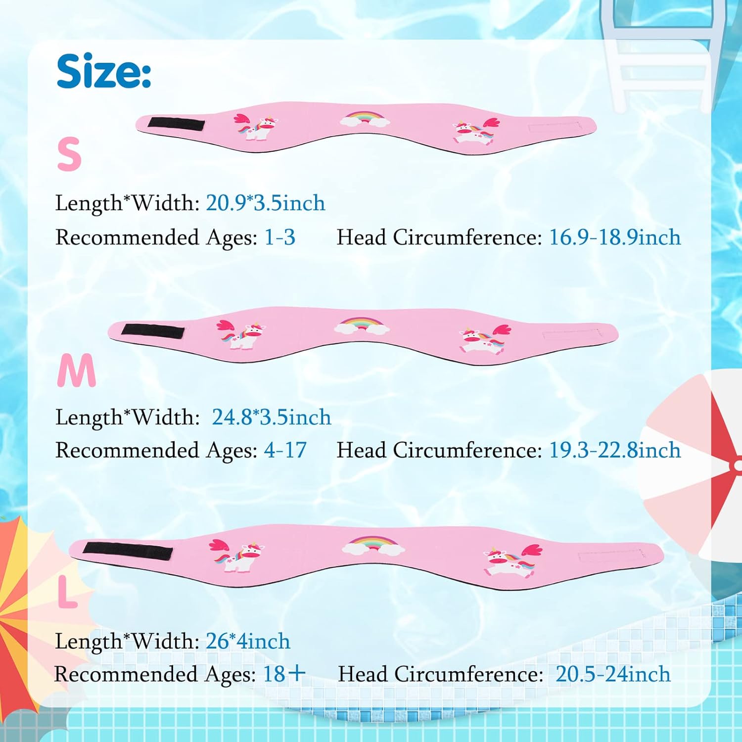Thumbnail 4 de HeySplash Elastic Swimming Ear Band (Kids) – Adjustable waterproof neoprene headband for swimming ear protection
