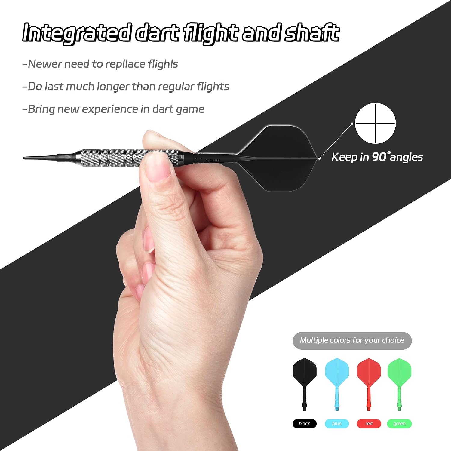 Detalle de CyeeLife dart shafts 12 piece set