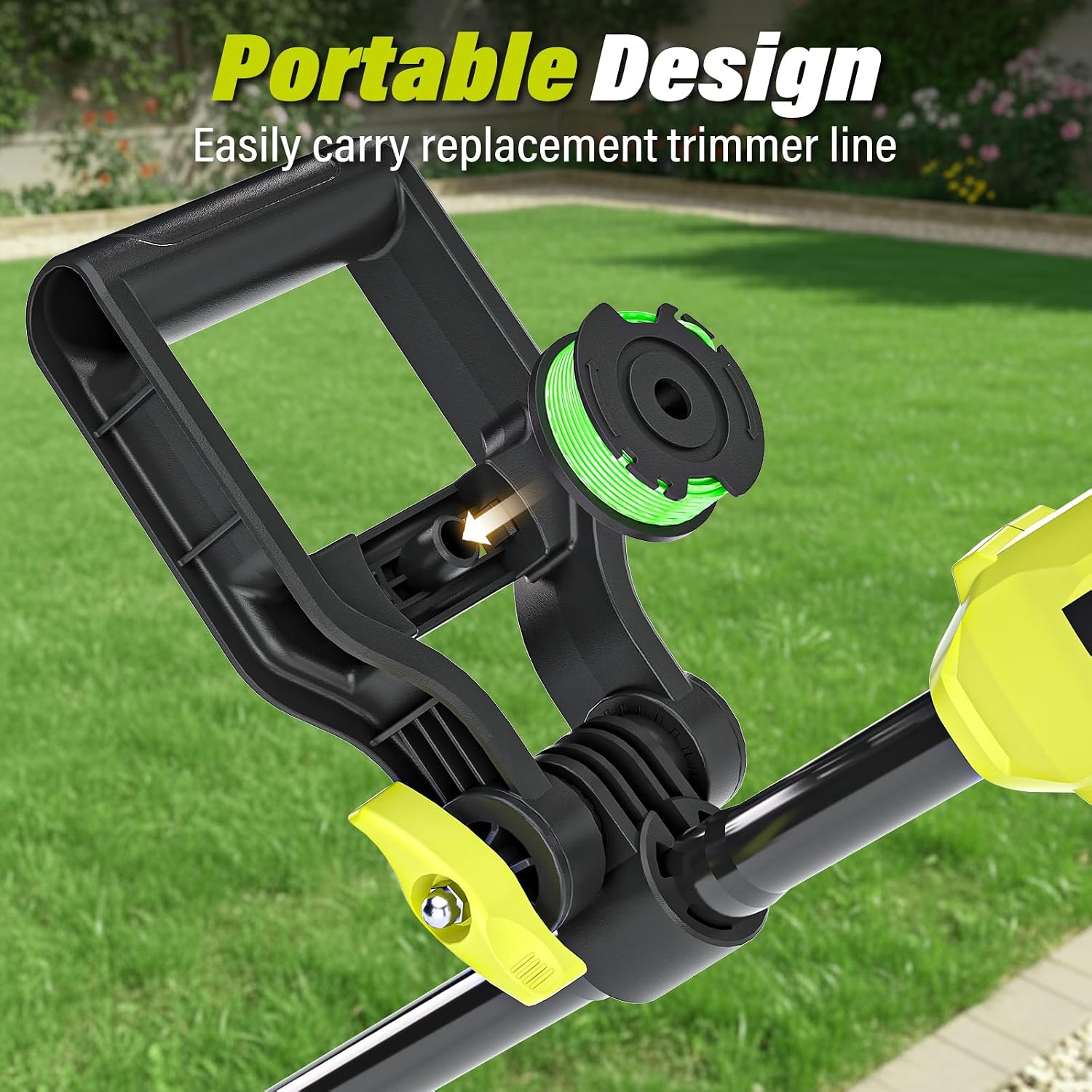 Detalle 2 de SEYVUM 20V Cordless String Trimmer, 12-Inch, Auto Feed, Two Batteries