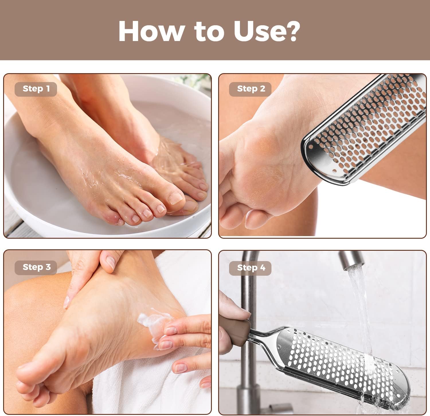 Detalle 2 de Easkep Stainless Steel Foot File & Scrubber for Dead Skin and Hard, Dry Feet