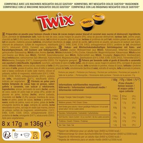 Thumbnail 7 de cafféluxe Twix, Milky Way & Mars – Cápsulas de chocolate caliente compatibles con Dolce Gusto (24 cápsulas)