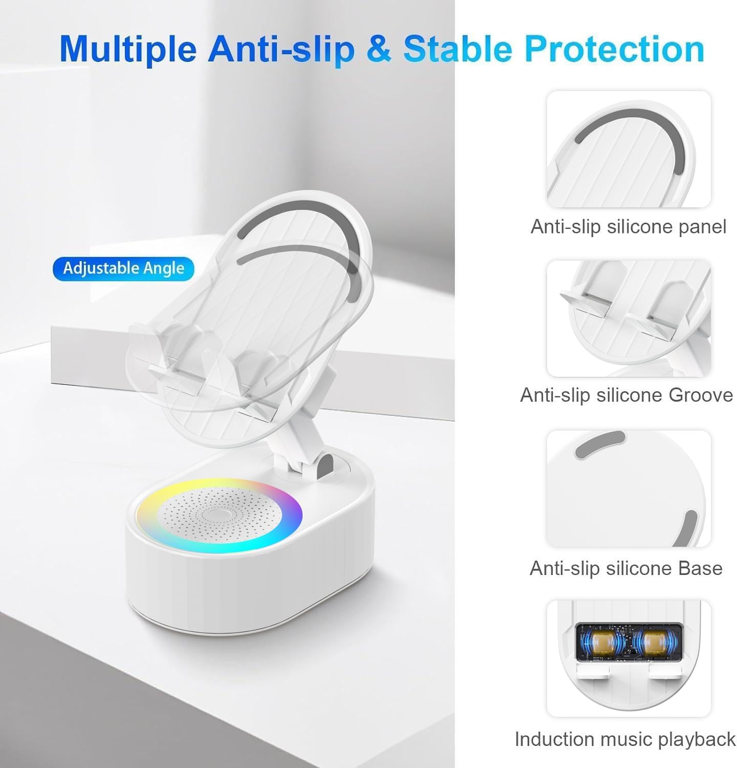 Thumbnail 6 de AKLLCCR Wireless Induction Audio Bluetooth Speaker 5in1 Stand with 3000mAh Battery
