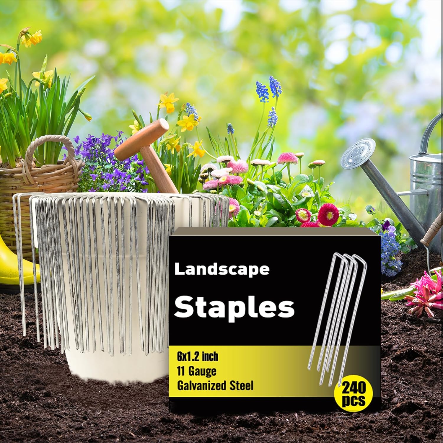 Thumbnail 2 de HongWay 240 Pack 6 Inch Landscape Staples