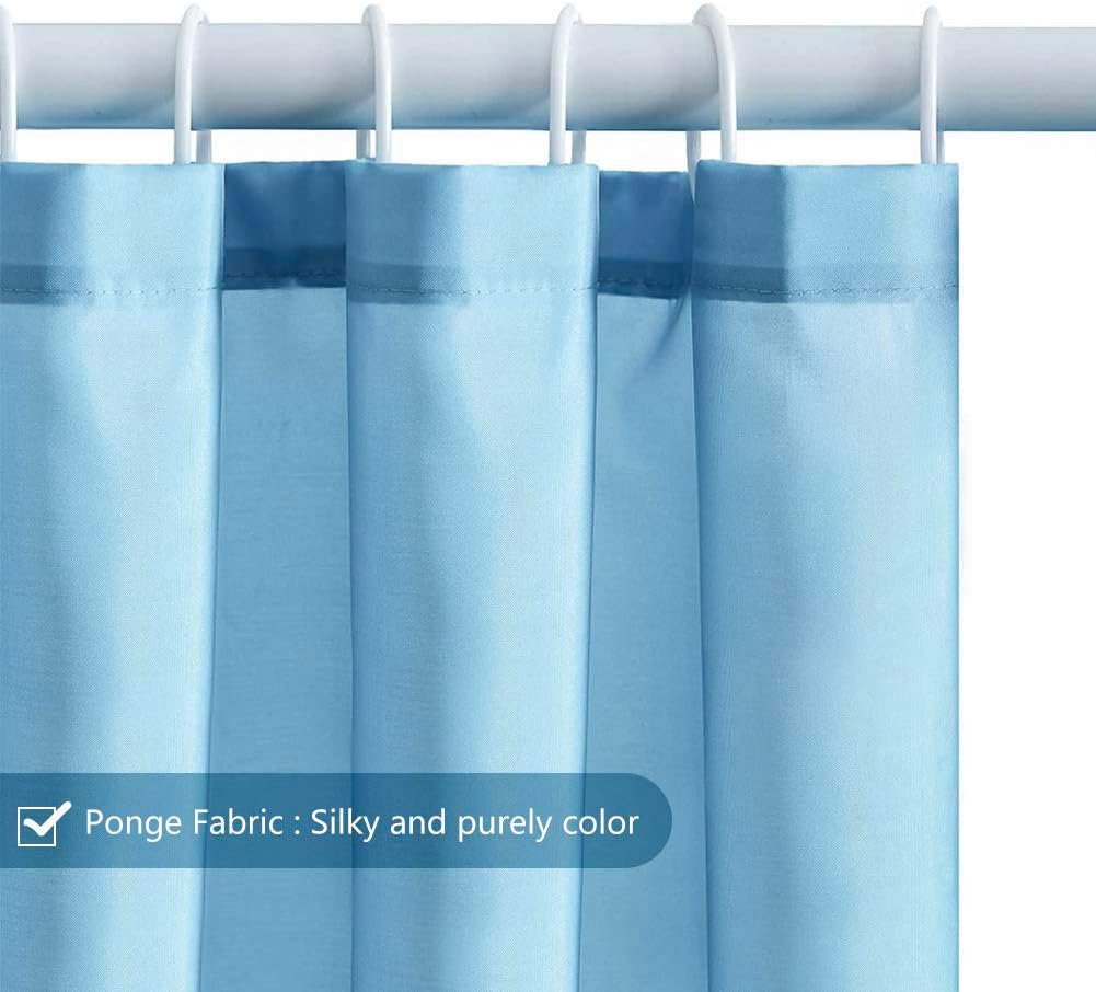Detalle 2 de Furlinic tenda doccia angolare anti-muffa in poliestere azzurro 120x180 cm con 8 ganci e anello rinforzato