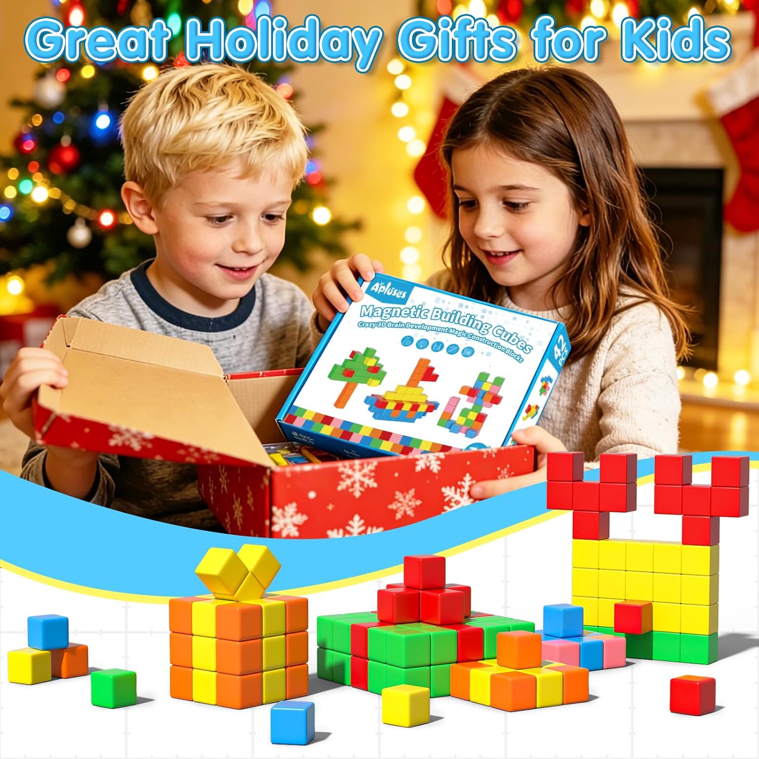 Thumbnail 5 de Apluses 42PCS Magnetic Blocks set for ages 3–5
