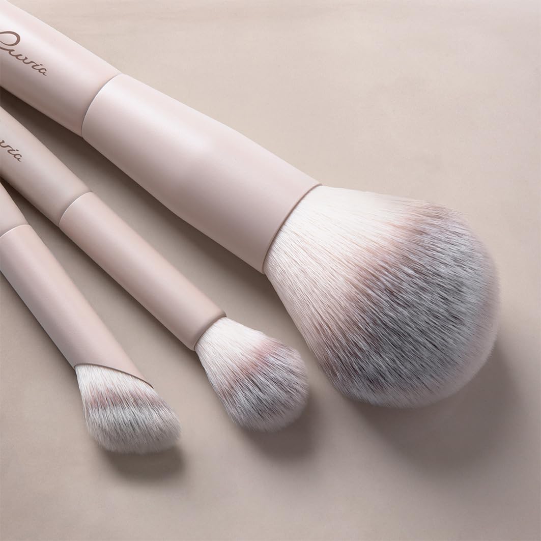 Detalle de Make-up Pinselset Aura Pro von Luvia – 19-teiliges Set mit Etui, Beauty Sponge und Pinzette (vegan, tierversuchsfrei)