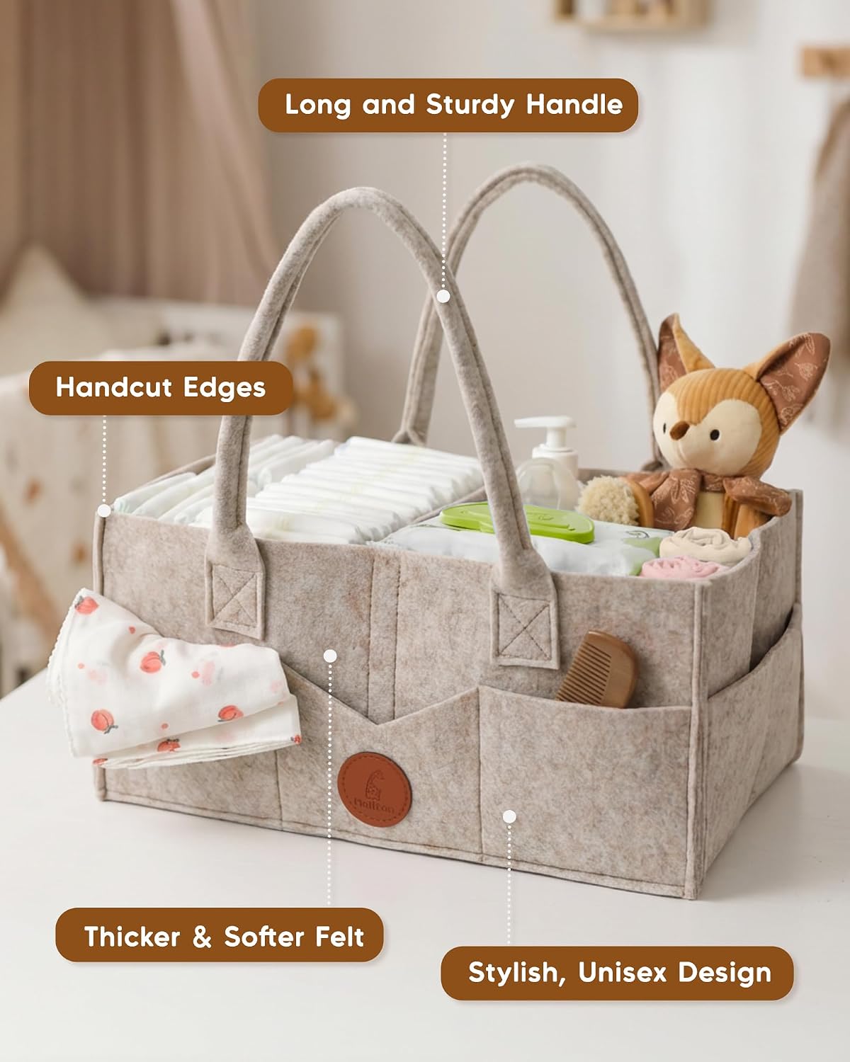 Detalle de Maliton Felt Diaper Caddy, Large