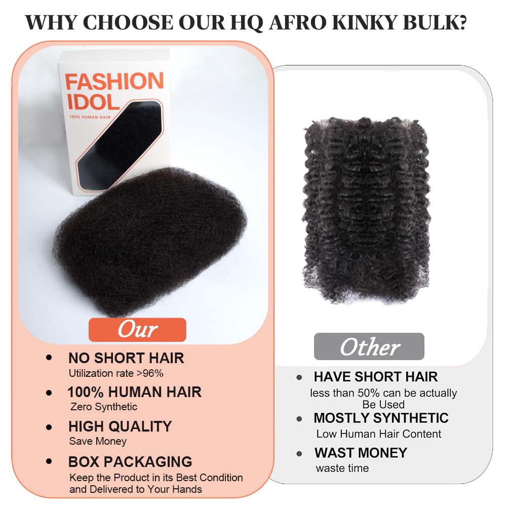 Thumbnail 3 de FASHION IDOL Afro-Kinky Echthaar (100% Human Hair) für Mini Twists, Sister Locs & Loc Repair – 25 cm, Schwarz