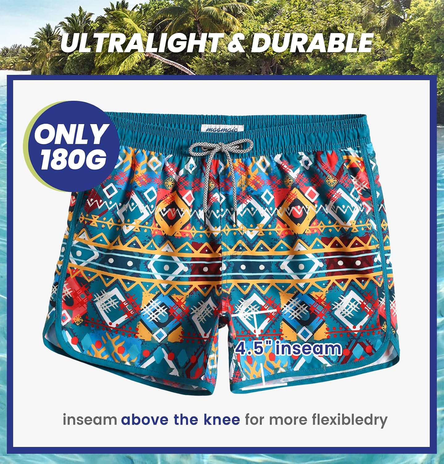 Thumbnail 5 de MaaMgic Herren Badeshorts Vintage Retro 5-10 Minuten