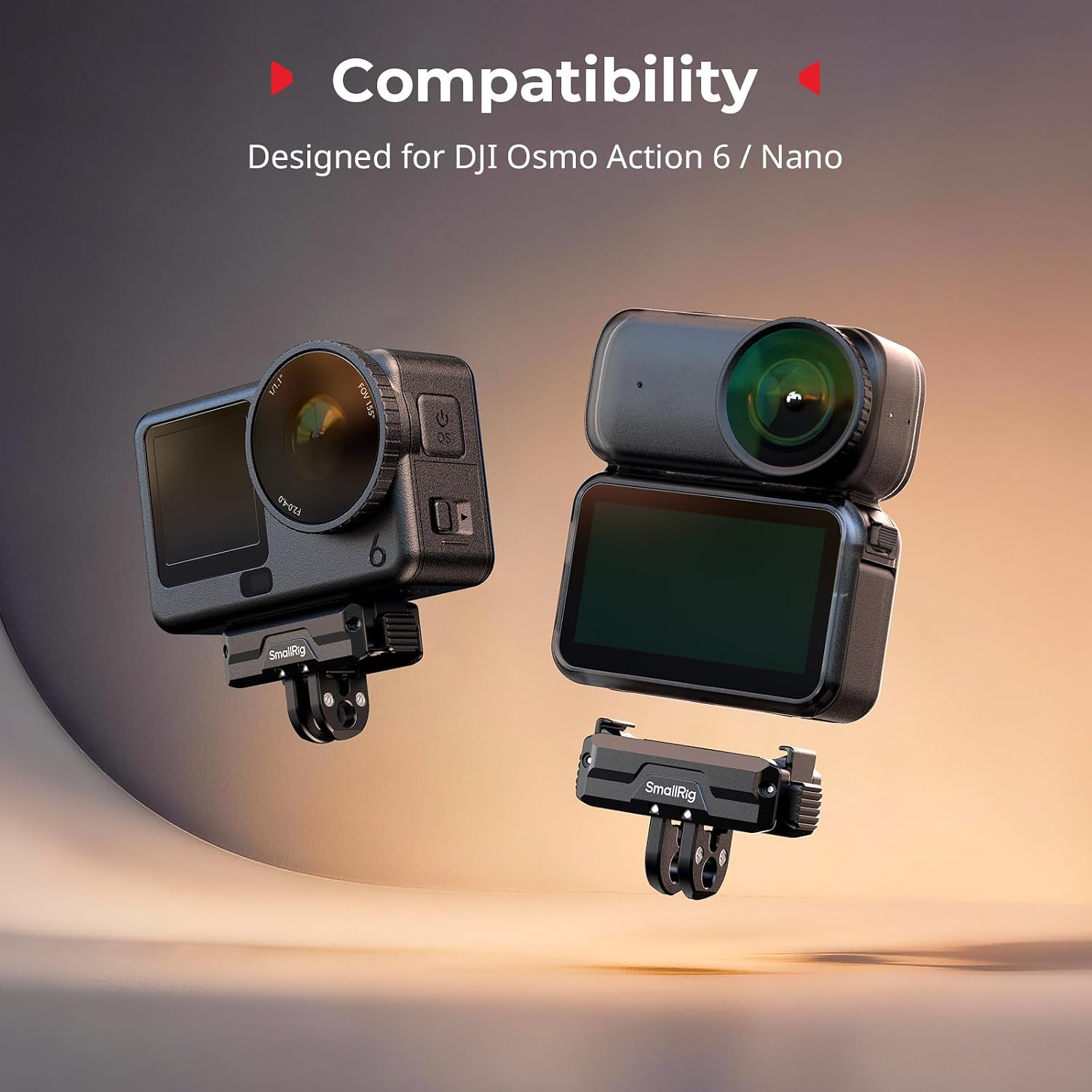 Detalle 2 de SmallRig 5890 magnetischer Dual-Mount Adapterhalter für DJI Osmo Action 6 / Osmo Nano