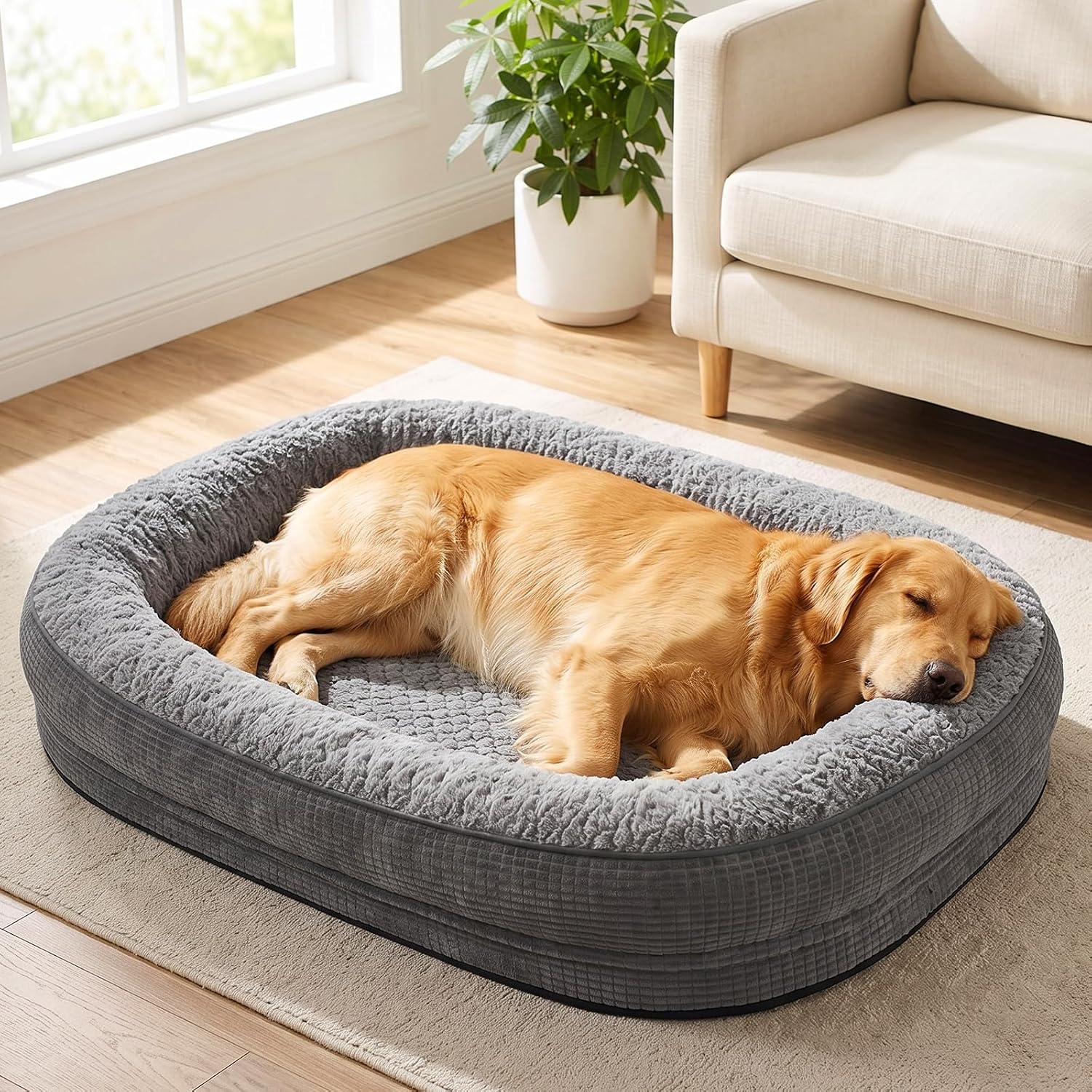 Detalle de Pawk Orthopädisches Hundebett XL Memory Foam für große Hunde
