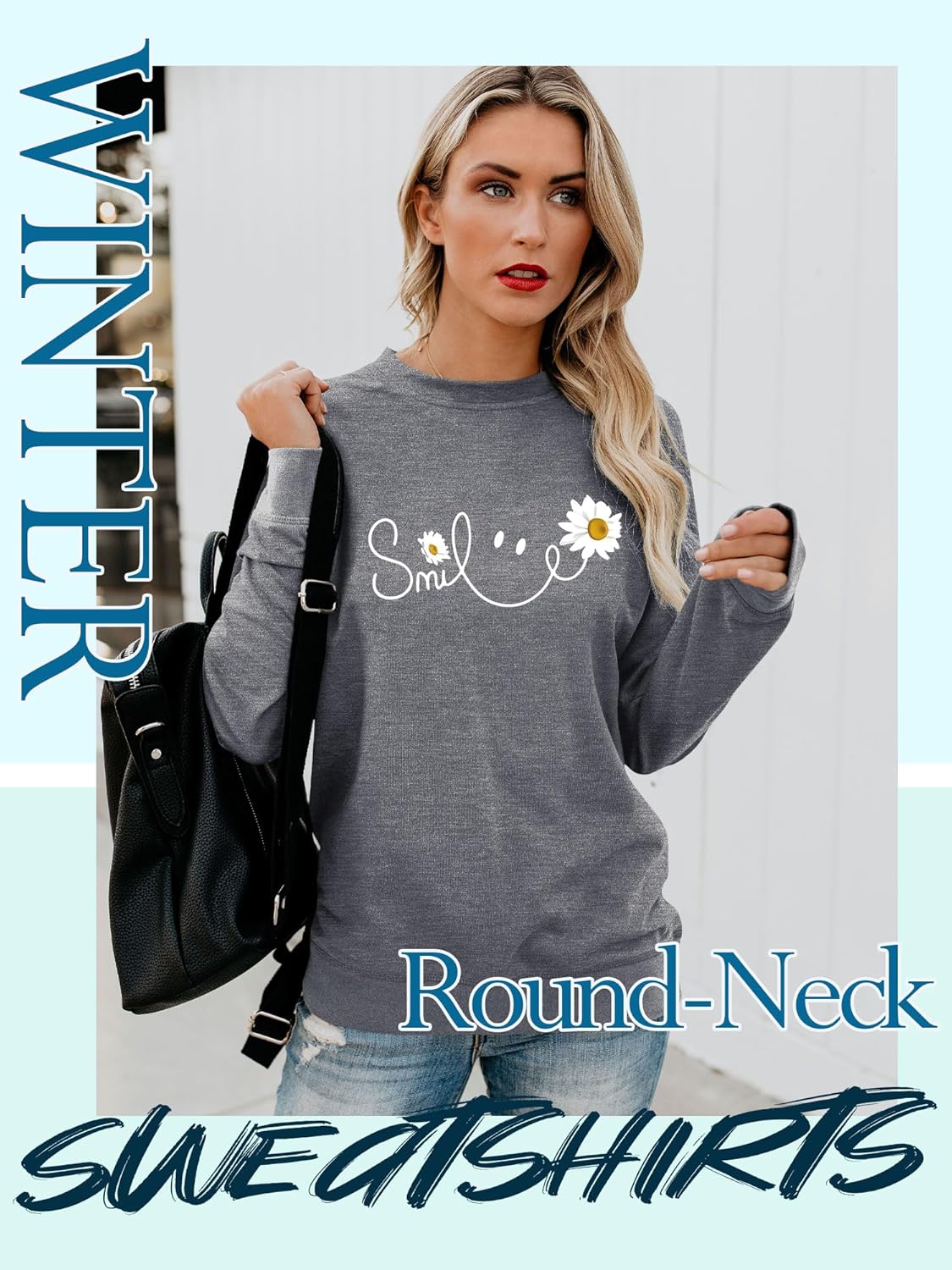 Thumbnail 4 de Yihelian Damen Sweatshirt Gänseblümchen Muster