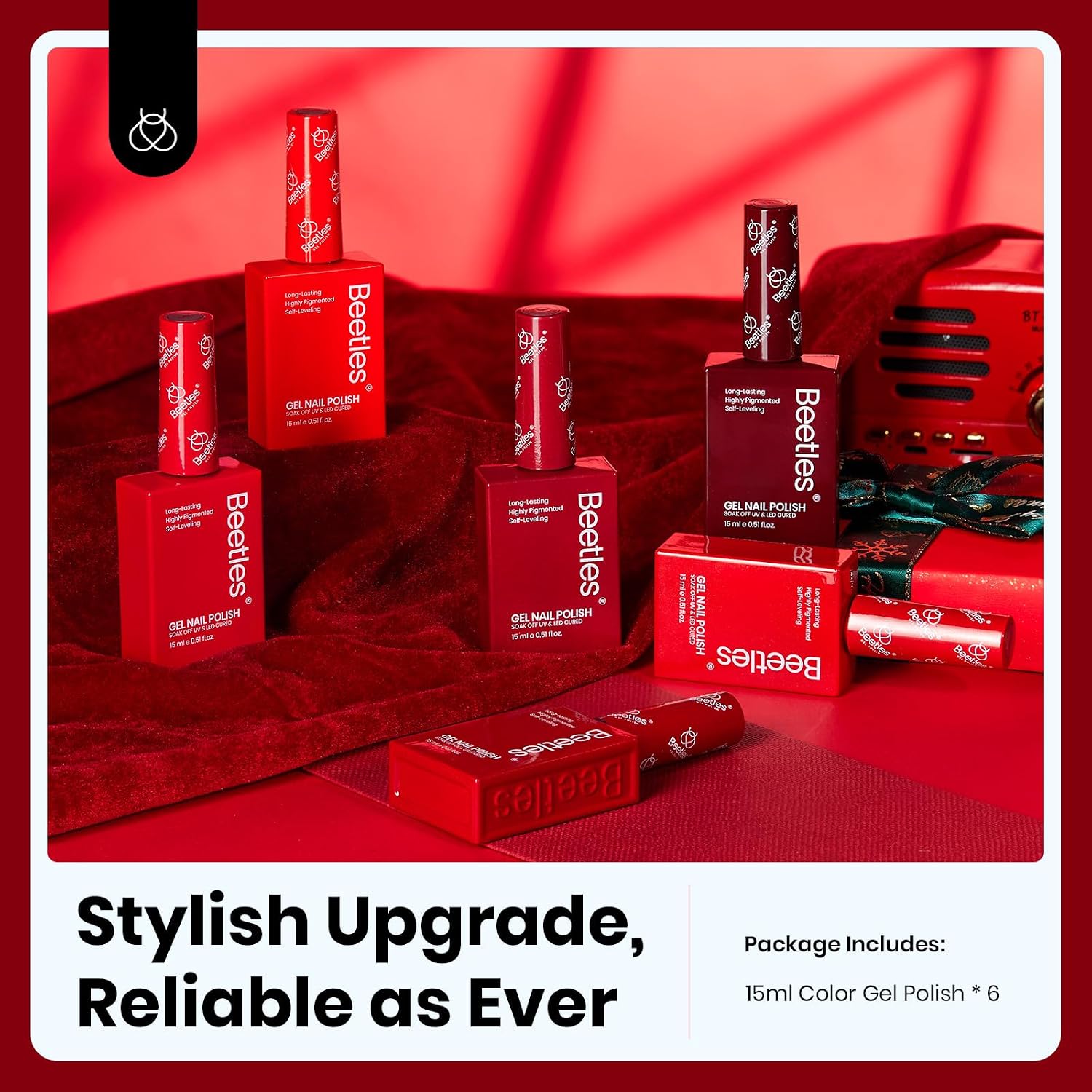 Thumbnail 6 de Beetles Red Gel Nail Polish Set 15ML 6 Colors 💅