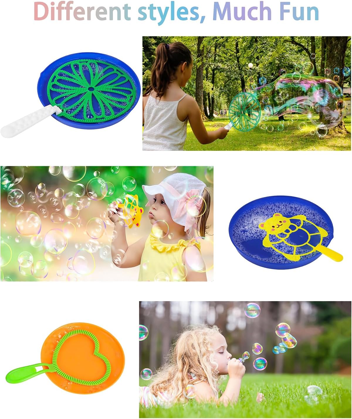 Detalle de Giant Bubble Wands: 22-Piece Big Bubble Maker Set for Outdoor Fun
