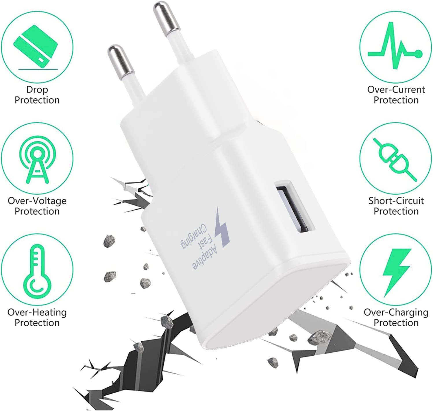 Thumbnail 5 de Caricatore USB con cavo USB‑C da 1,5 m per Samsung Galaxy (QC 3.0/2.0, AFC)