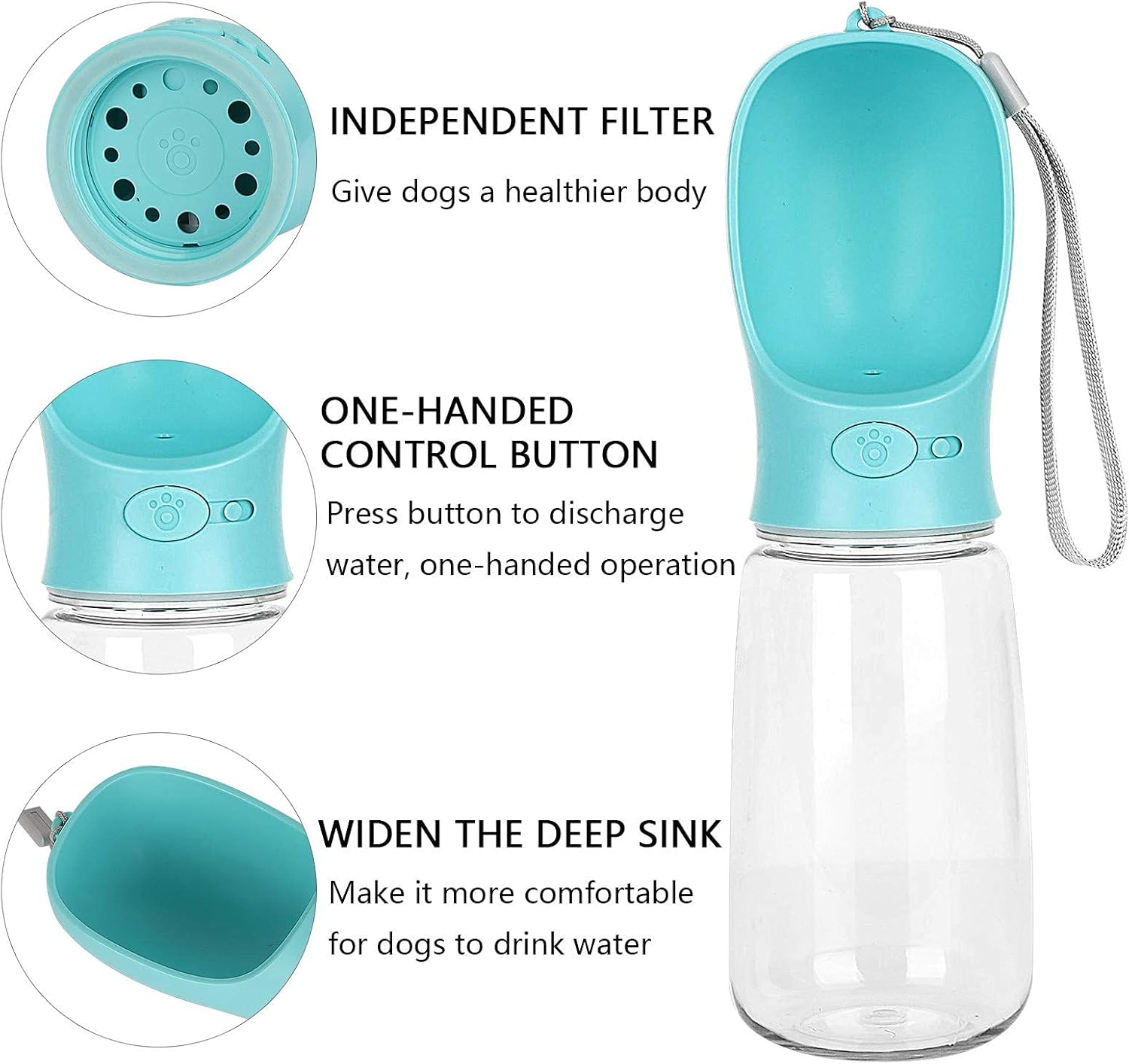 Thumbnail 5 de 550ml Antibacterial Dog Water Bottle Leak‑Proof 💧