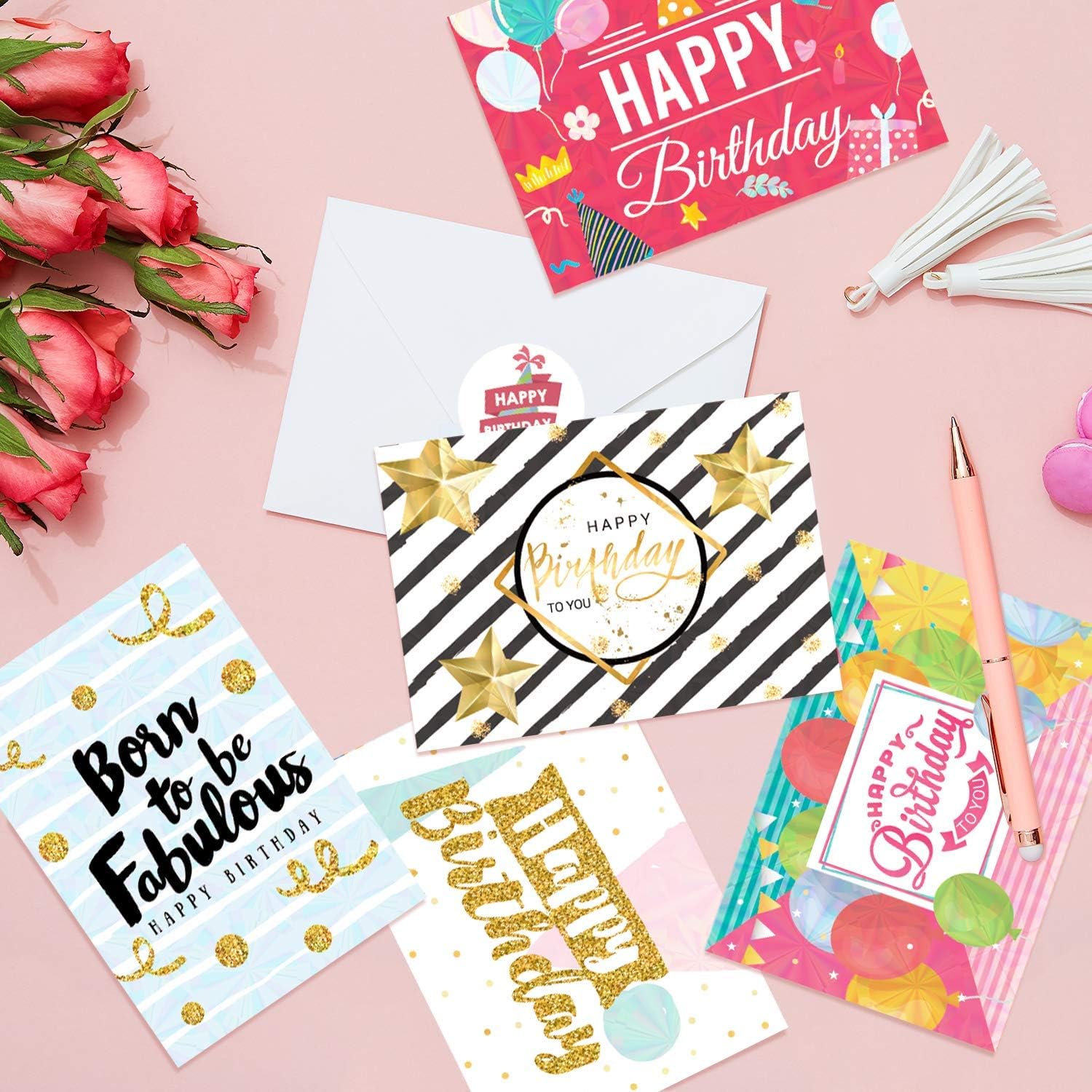 Thumbnail 2 de DEEPLAY 24 Holographic Birthday Cards 4.7" x 6.7" 🎉