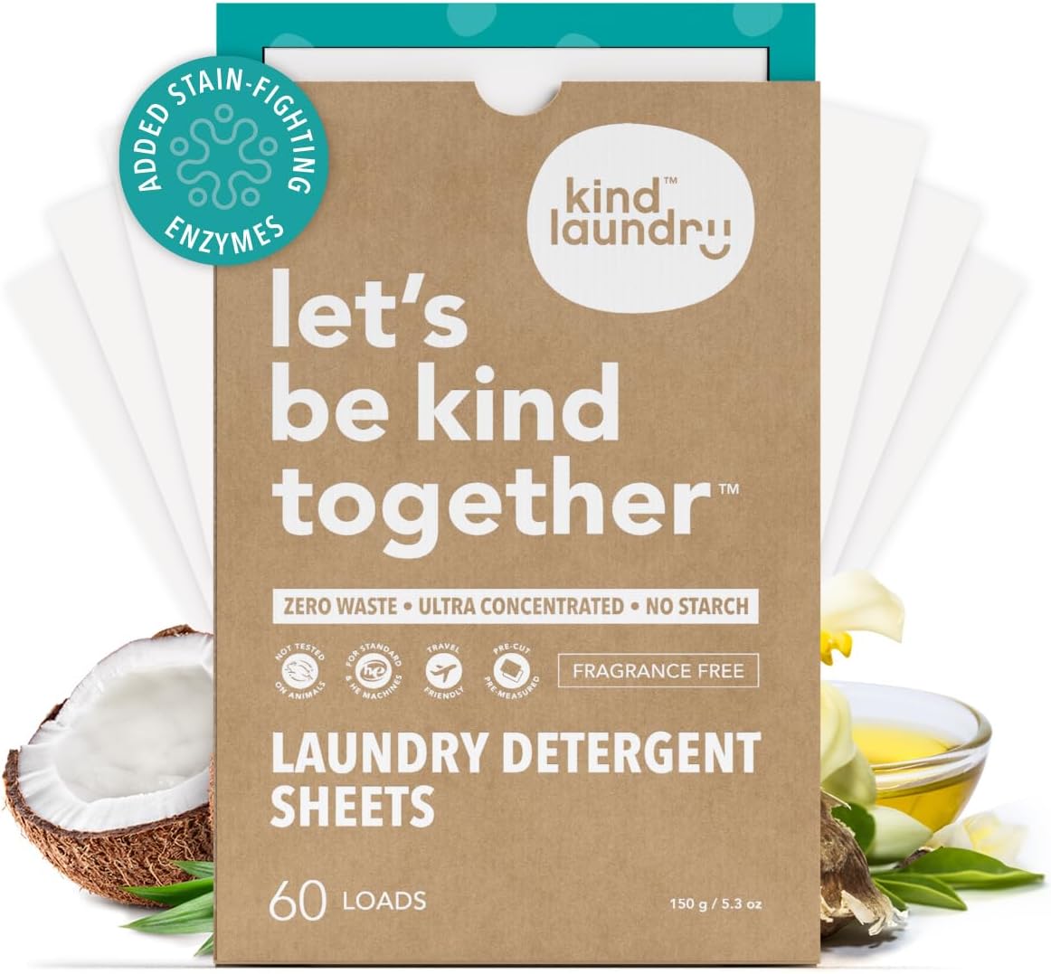 Imagen de Kind Laundry Laundry Detergent Sheets, 60 Loads en OfertitasTOP