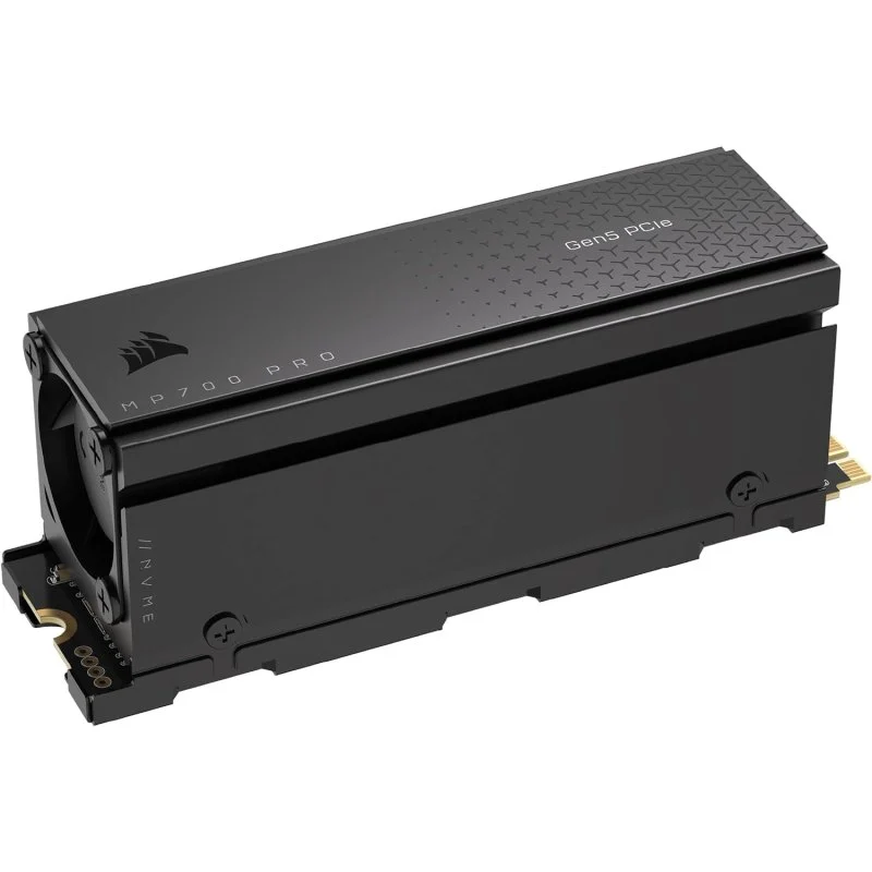 Detalle de Corsair MP700 PRO 2TB SSD NVMe Gen5 con refrigerador de aire 💾