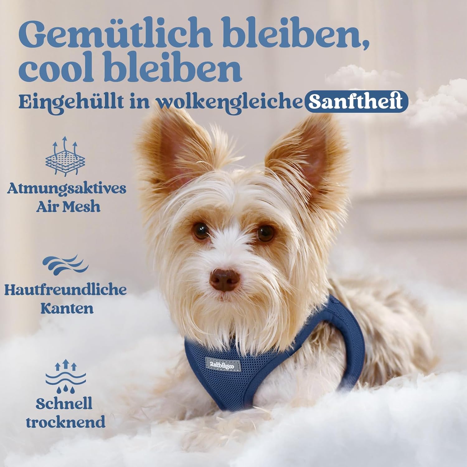 Detalle de rabbitgoo Hundegeschirr M mit Step-in