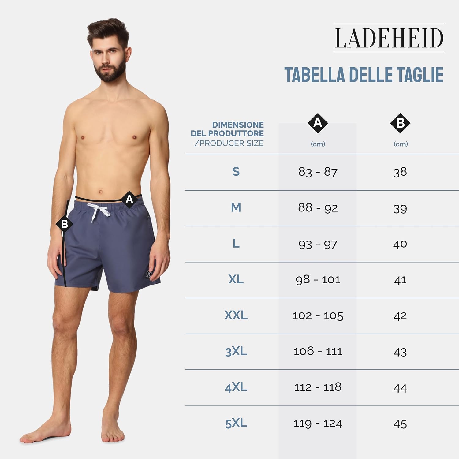 Thumbnail 5 de Ladeheid Costume Uomo Mare Corto Medium con Taschino