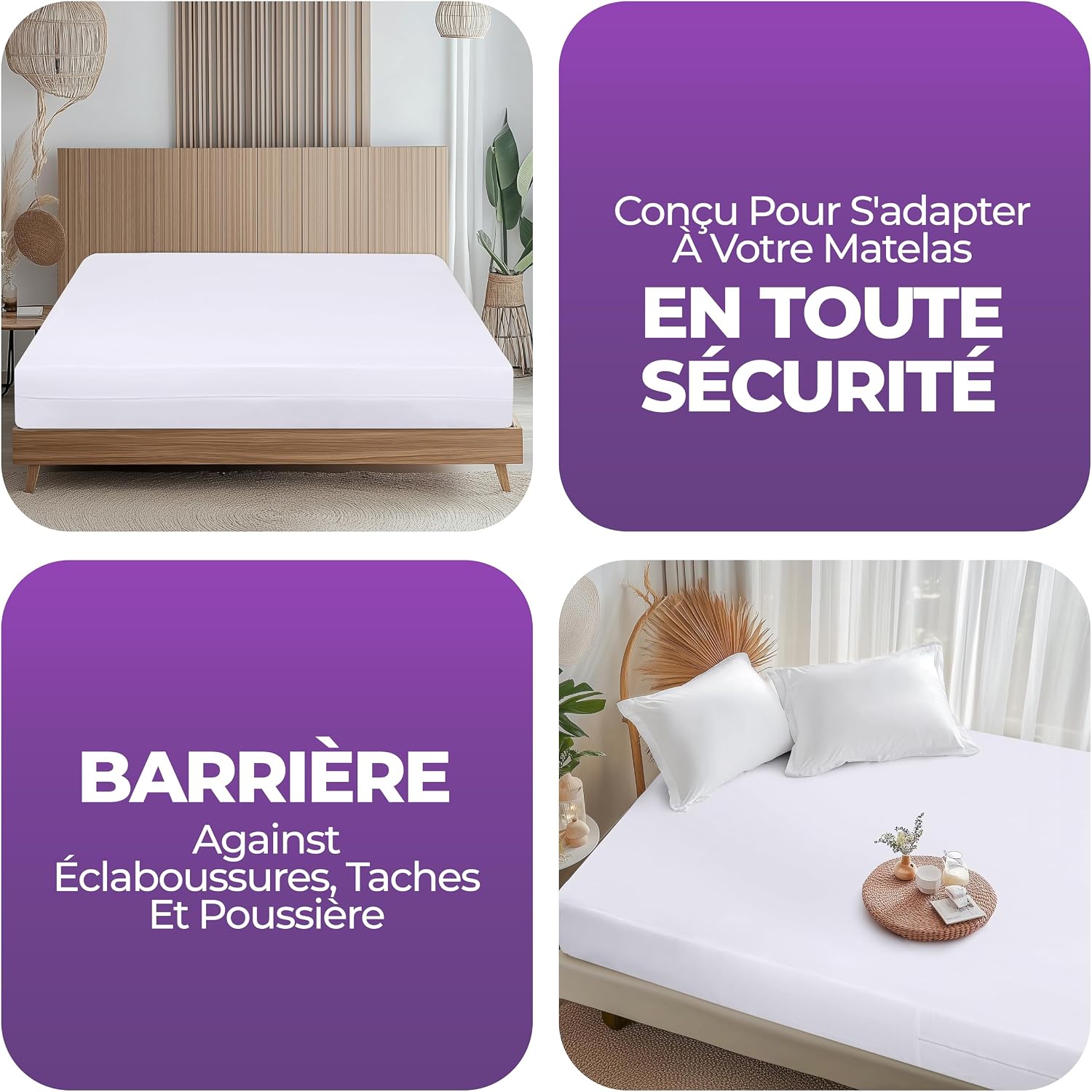 Thumbnail 5 de Housse de matelas imperméable 180 x 200 x 20 cm Utopia Bedding, avec fermeture éclair (certifiée Oeko-TEX)