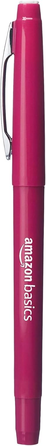 Detalle de Amazon Basics Filzstifte, 24er-Set, Mehrfarbig – hohe Pigmentierung, wasserbasierte Tinte
