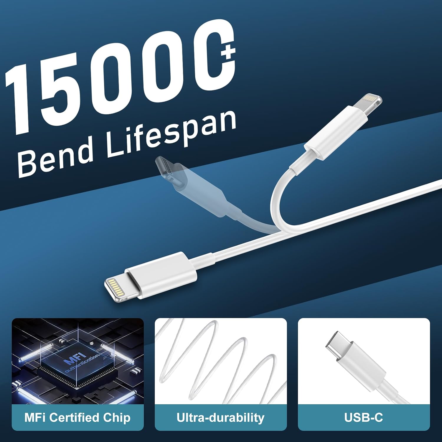 Thumbnail 5 de iPhone 14 Charger 20W USB‑C with 10ft Lightning Cable