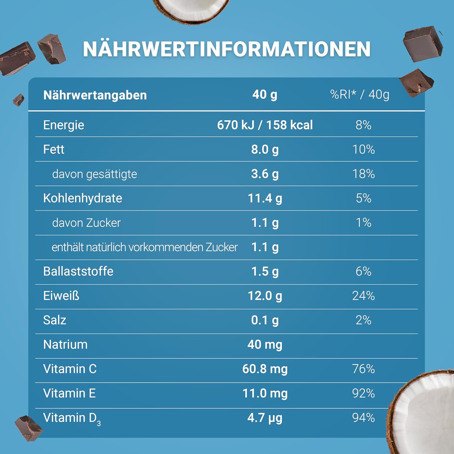 Detalle 2 de RiceUP! Vitamin Protein Bar Coconut 30% 🍫