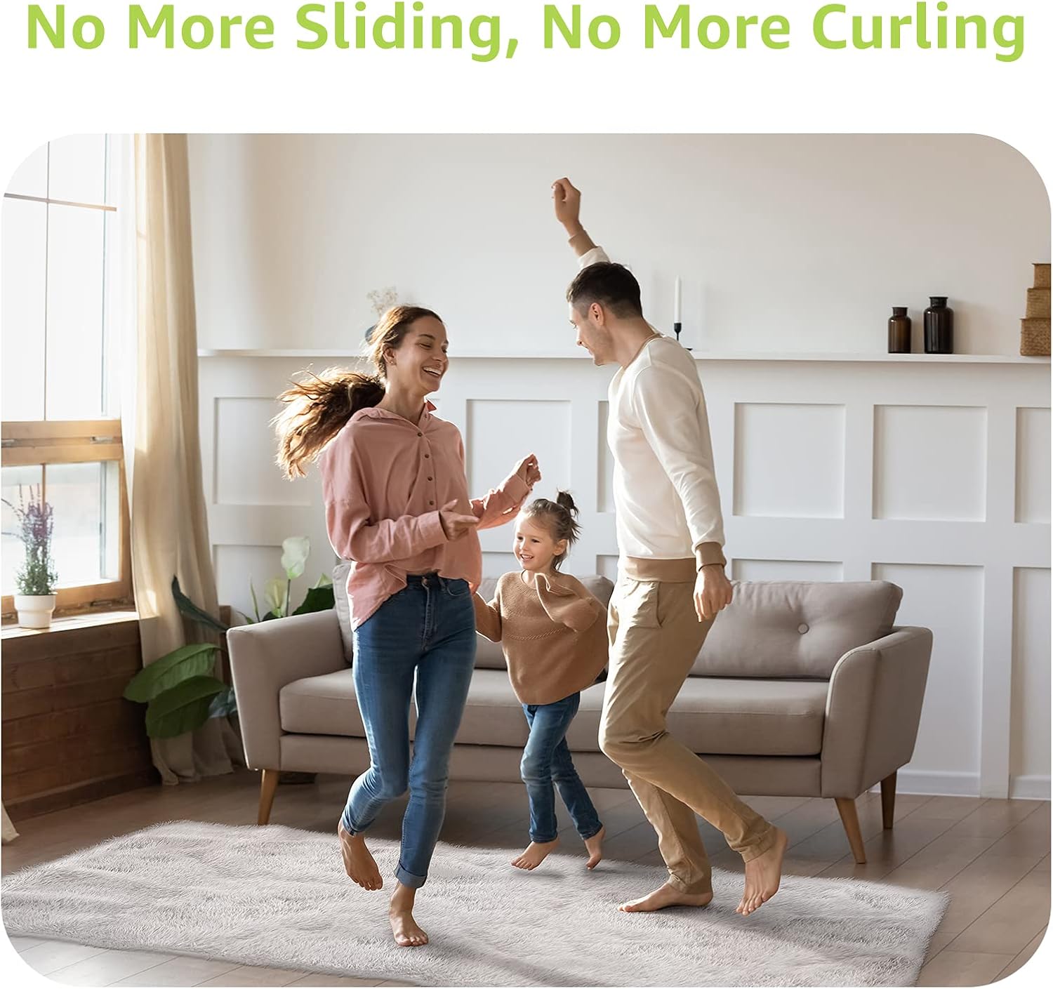 Thumbnail 2 de Rabenda Rug Tape Gripper for Hardwood Floors No Damage, 12 Pcs Carpet Tape