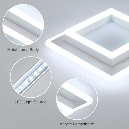 Detalle 2 de DELIPOP Plafoniera LED 30W 6500K – Quadrata, Bianco, 3600 lm