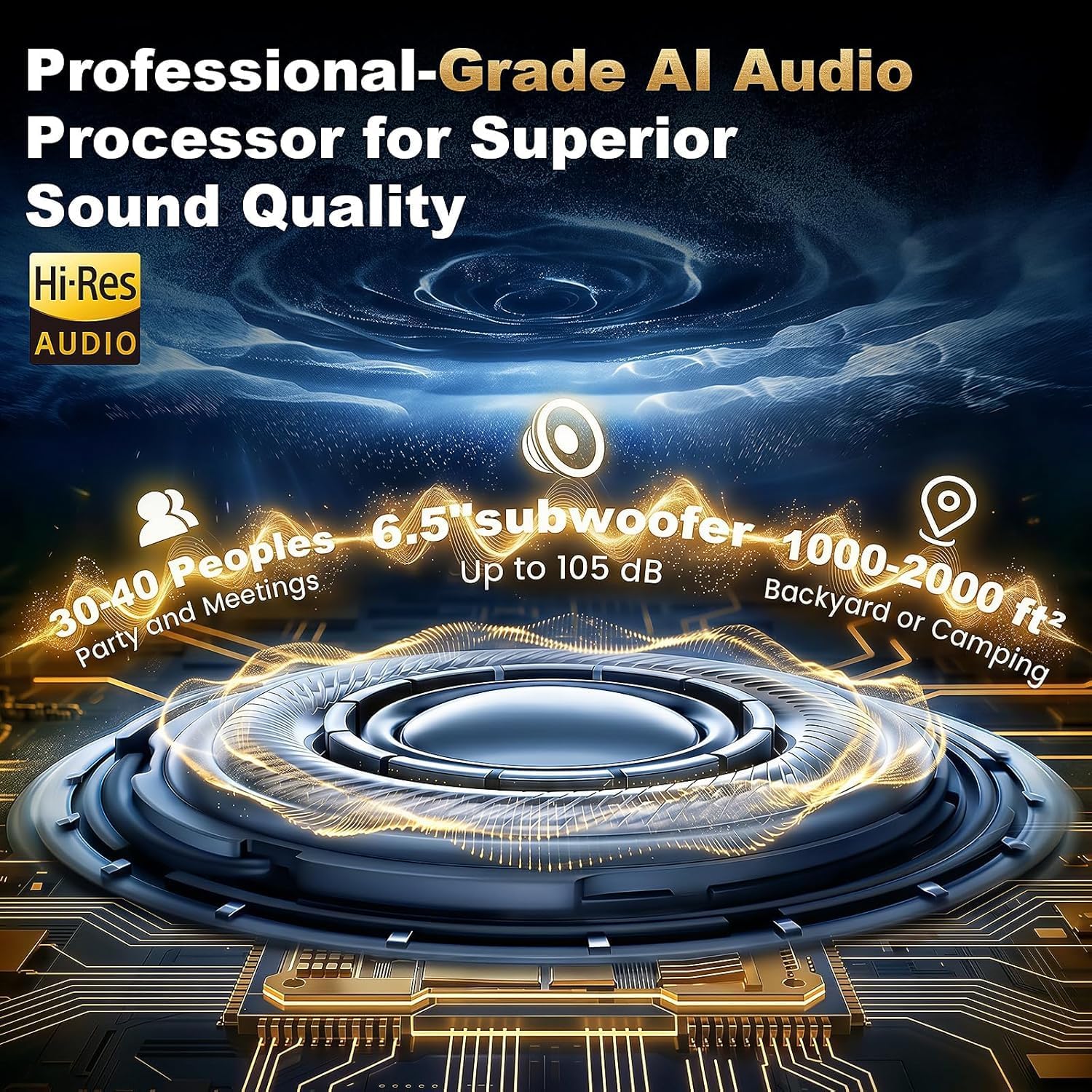 Detalle 2 de HWWR S68 Karaoke Machine, 200W Peak, 6.5-Inch Alloy Woofer, Bluetooth 5.3