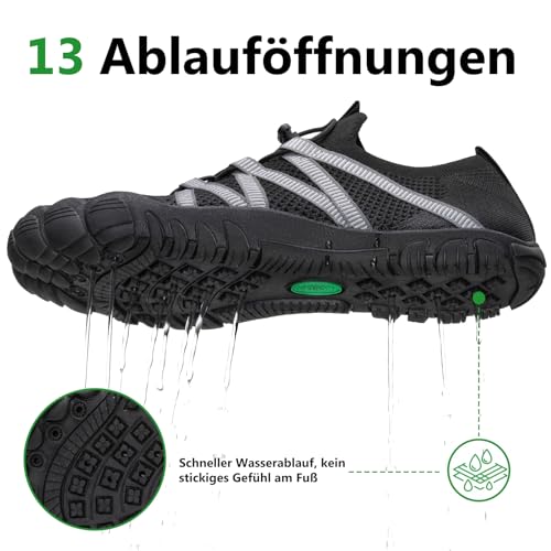Thumbnail 1 de SAGUARO Barfuß Badeschuhe Herren/Damen – rutschfeste, schnelltrocknende Aquaschuhe mit dicker Sohle, Größe 44
