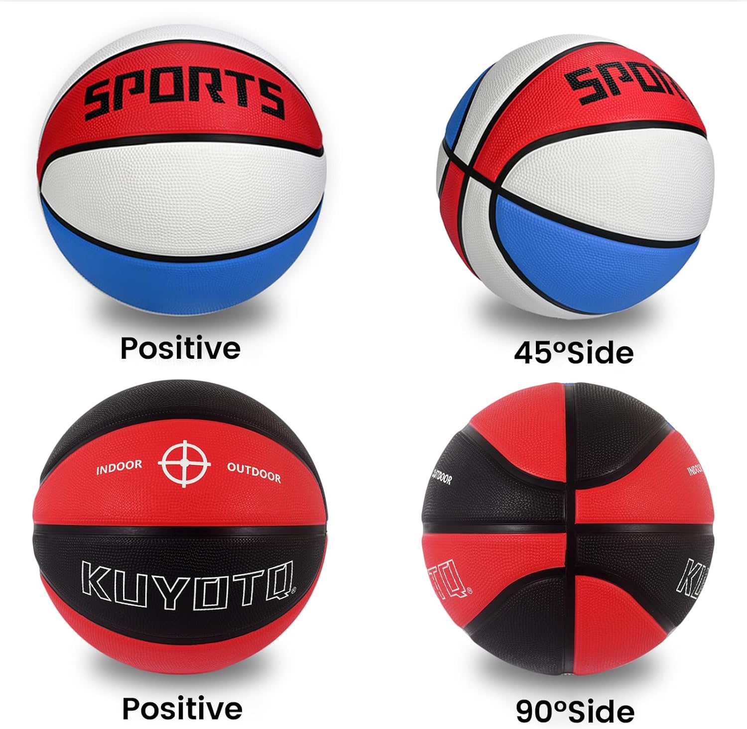 Thumbnail 5 de KUYOTQ Basketball Set: Two Size 3/4/5/6/7 Balls for Indoor or Outdoor Play