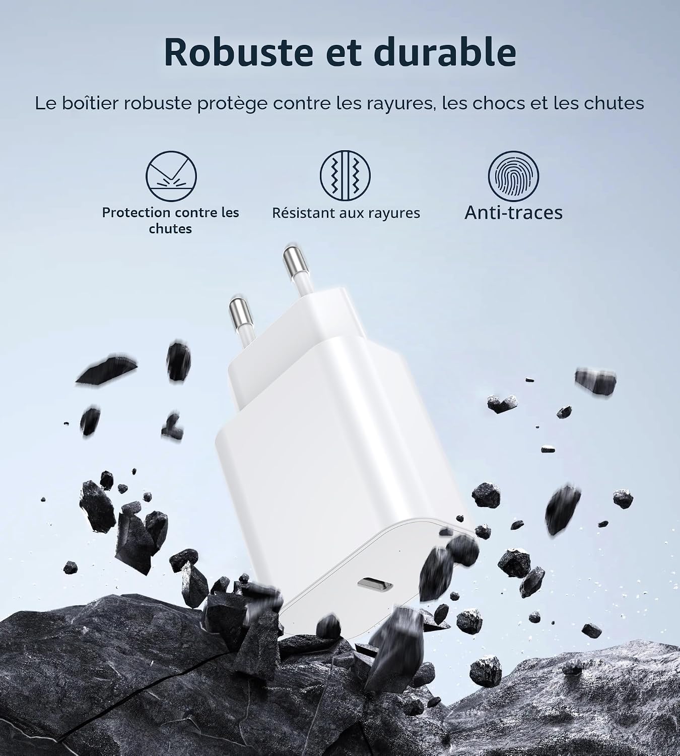 Detalle de BHHB 20W Chargeur USB-C – Charge rapide et sécurisée pour iPhone, iPad et plus